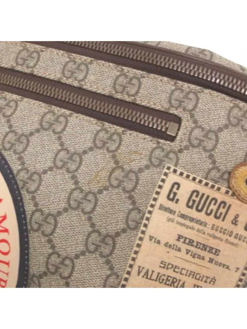 Gucci Courier GG Supreme Belt Bag Shoulder Beige